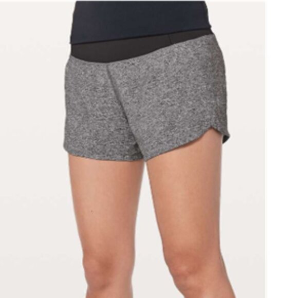Lululemon Run Times Short II *4" Heather Lux Multi Black / Black - Picture 3 of 16
